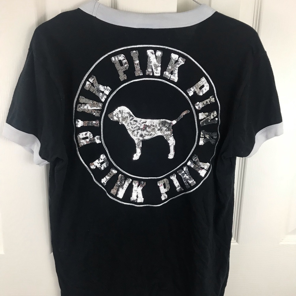 Pink Victoria’s Secret Black Tee
